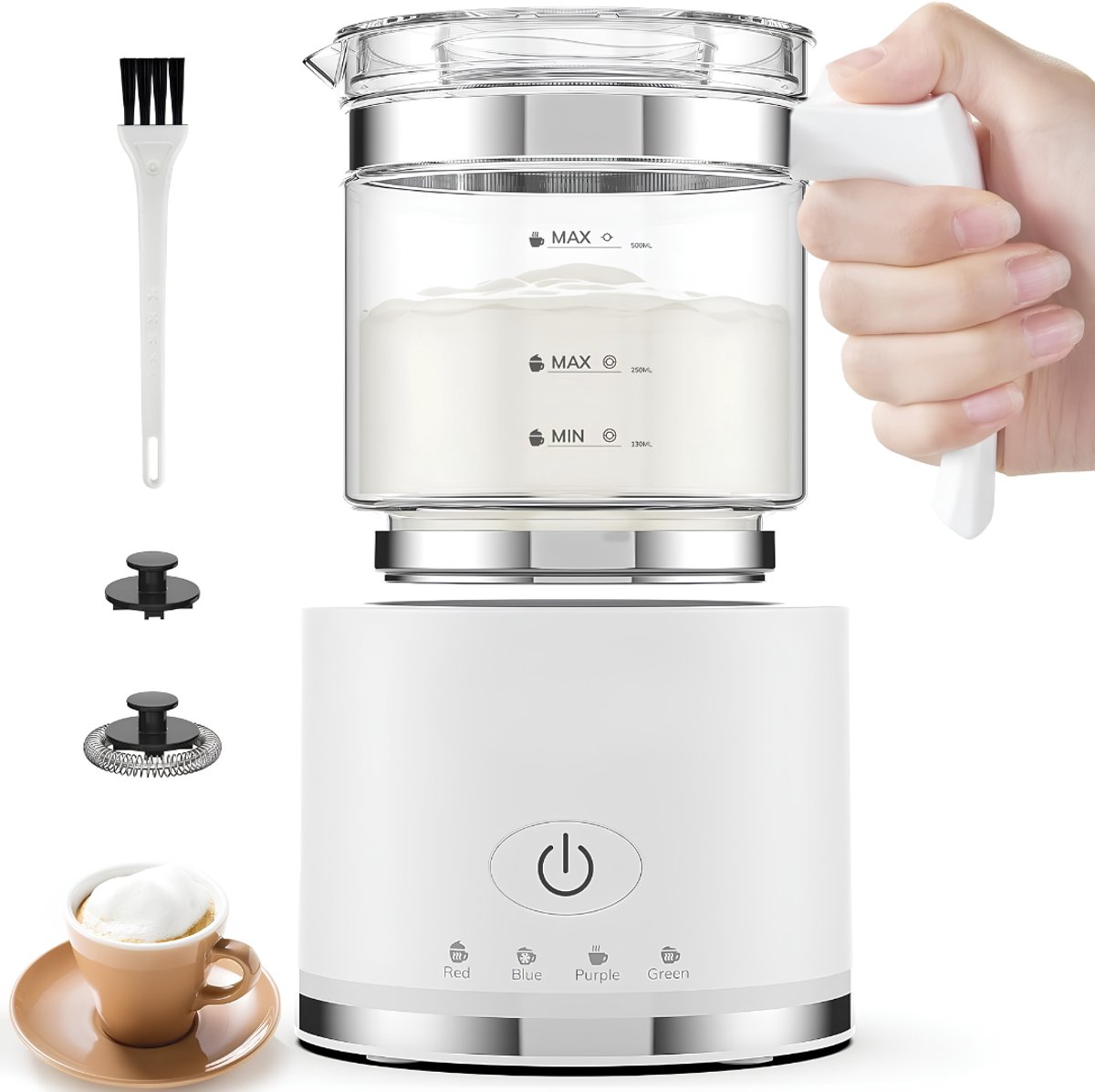 NIVA® Melk Opschuimer - Melkopschuimer - Melkopschuimer Electrisch - Wit - 21cm x 15cm x 15cm