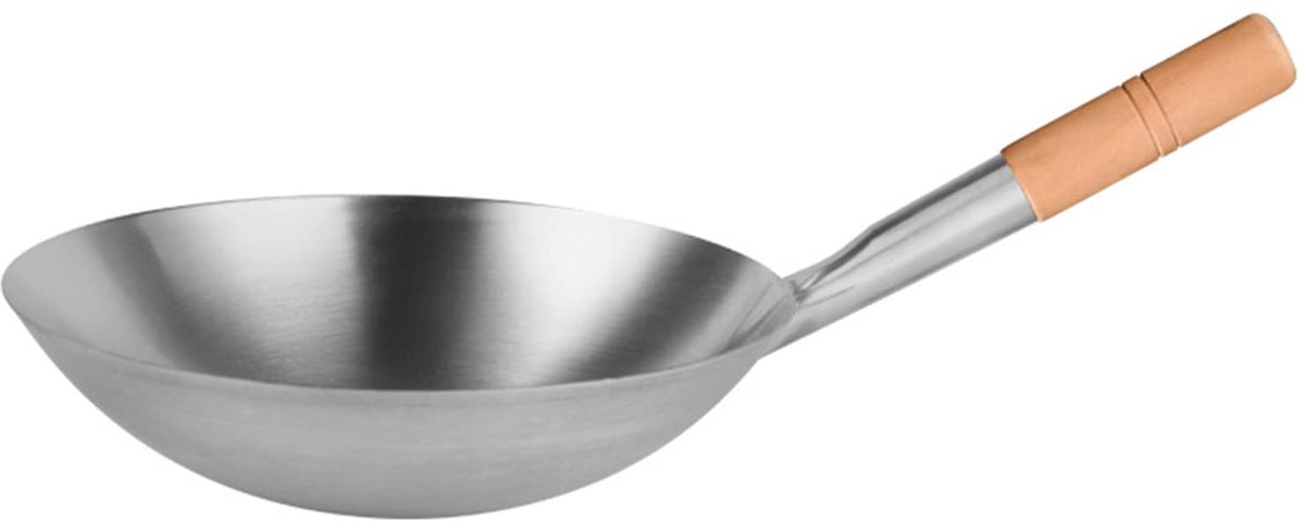 wok, 24 cm en 26 cm, antiaanbaklaag, bakken en bakken, houten handvat, vaatwasser en ovenbestendig