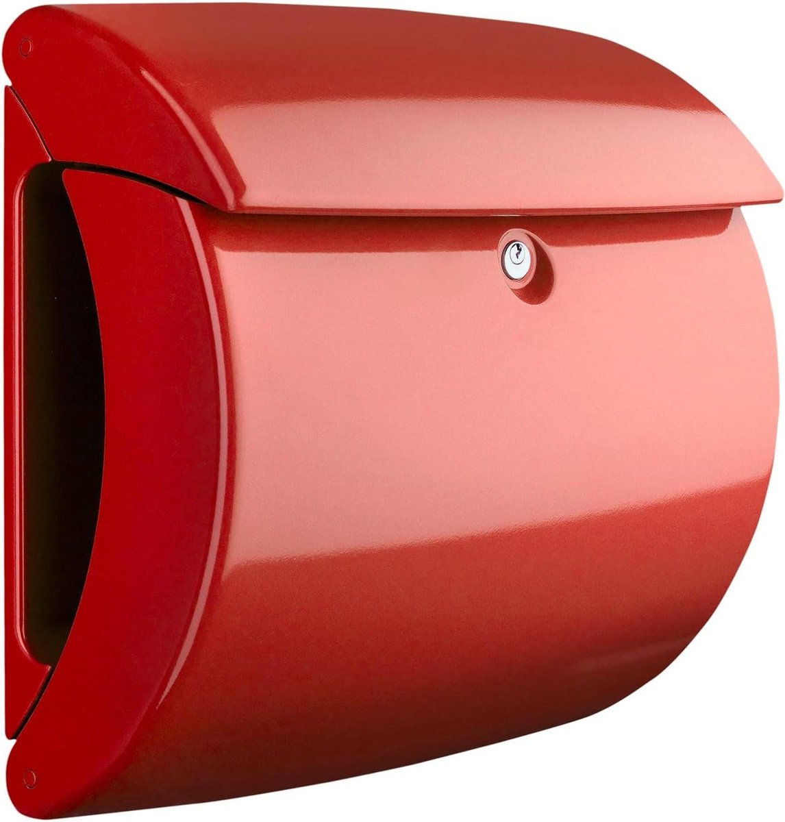 Brievenbus met krantenvak - Postbak buiten - Post ontvangen - Dubbele functie - 400 x 380 x 178 mm - Rood