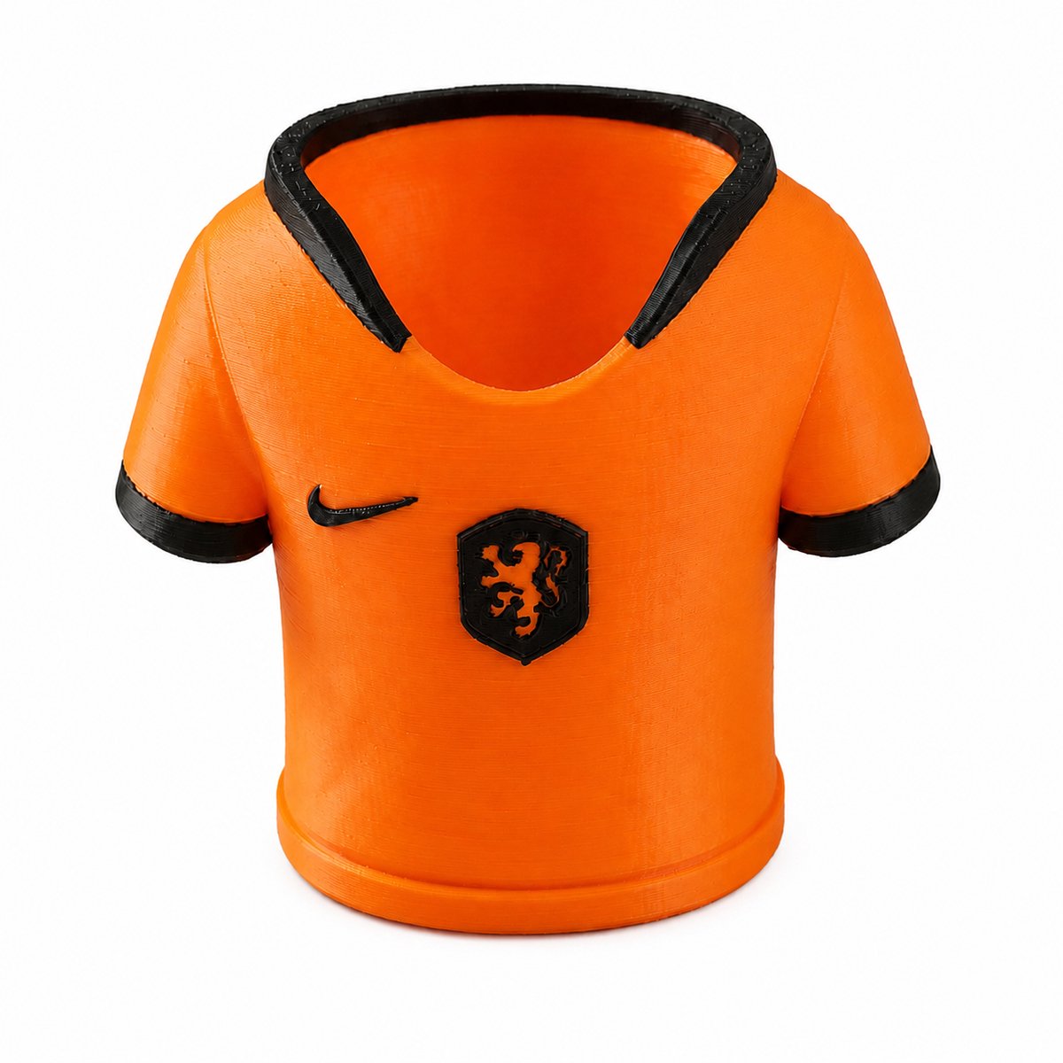 3D-geprinte pennenhouder in de vorm van een Nederlands voetbalshirt