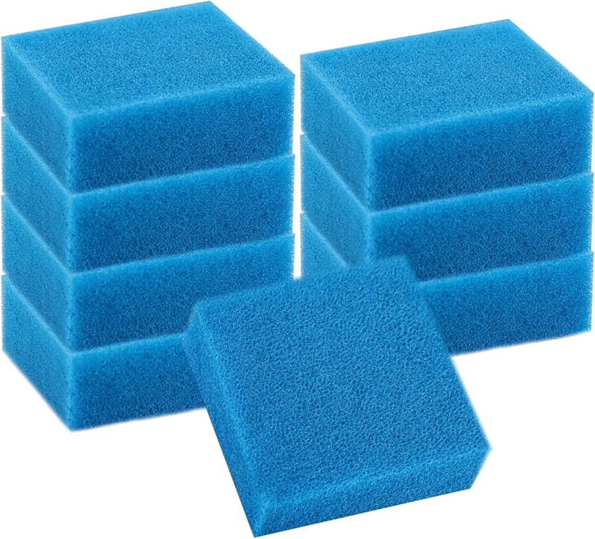 8 stuks filtersponzen 95 x 95 x 45 mm, filterspons aquarium 50PPI (blauw) | Hoge dichtheid biochemisch katoen, grove sponzen, compatibel aquariumfiltersponsset voor Juwel Compact/Bioflow 3.0/M