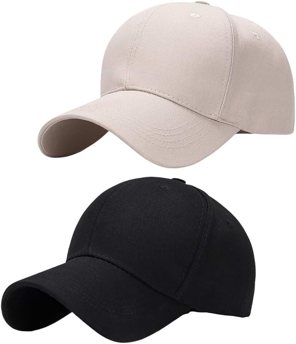 Honkbalpet, honkbalpet voor dames en heren, honkbalpet, denim, verstelbaar, 2 stuks