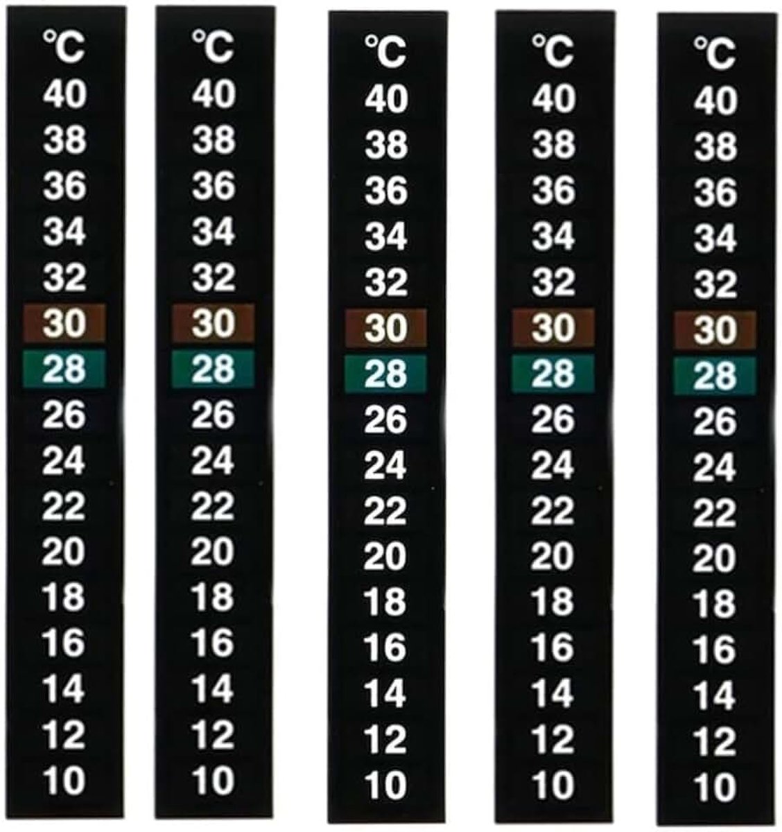 10 stks Aquarium Stick-on Thermometer 10-40 ℃ Temperatuur Strip Aquarium Water Temperatuur Sticker Gauge Graden Celsius Display