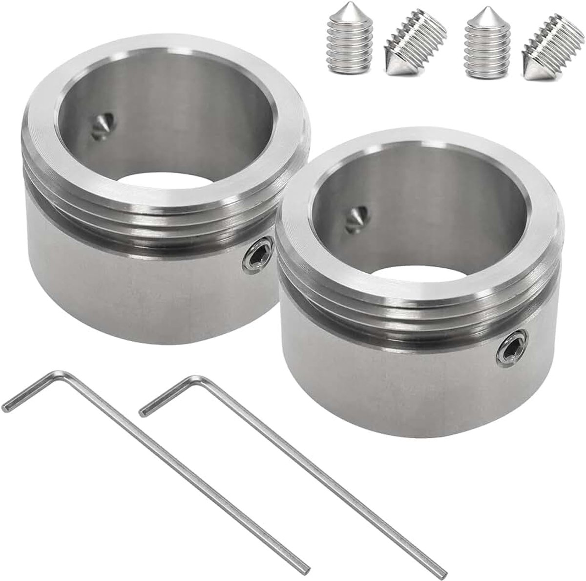 2 stuks (20-23 mm) op M30 x 1,5 thermostaatadapter van roestvrij staal met 2 moersleutels en 4 schroeven, adapter voor radiatorventielen, compatibel met Danfoss RA M30 x 1,5