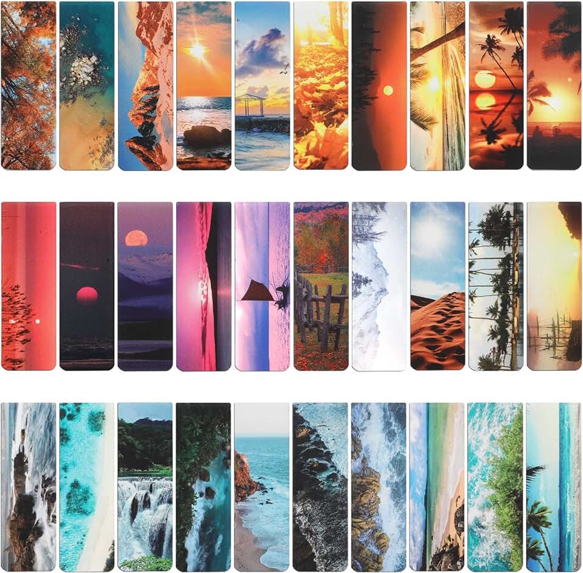 30 stuks magnetische bladwijzers in natuurlijk landschap, magnetische paginamarkerset voor boekenliefhebbers, creatieve landschap magnetische paginaclips bladwijzer voor kinderen, studenten