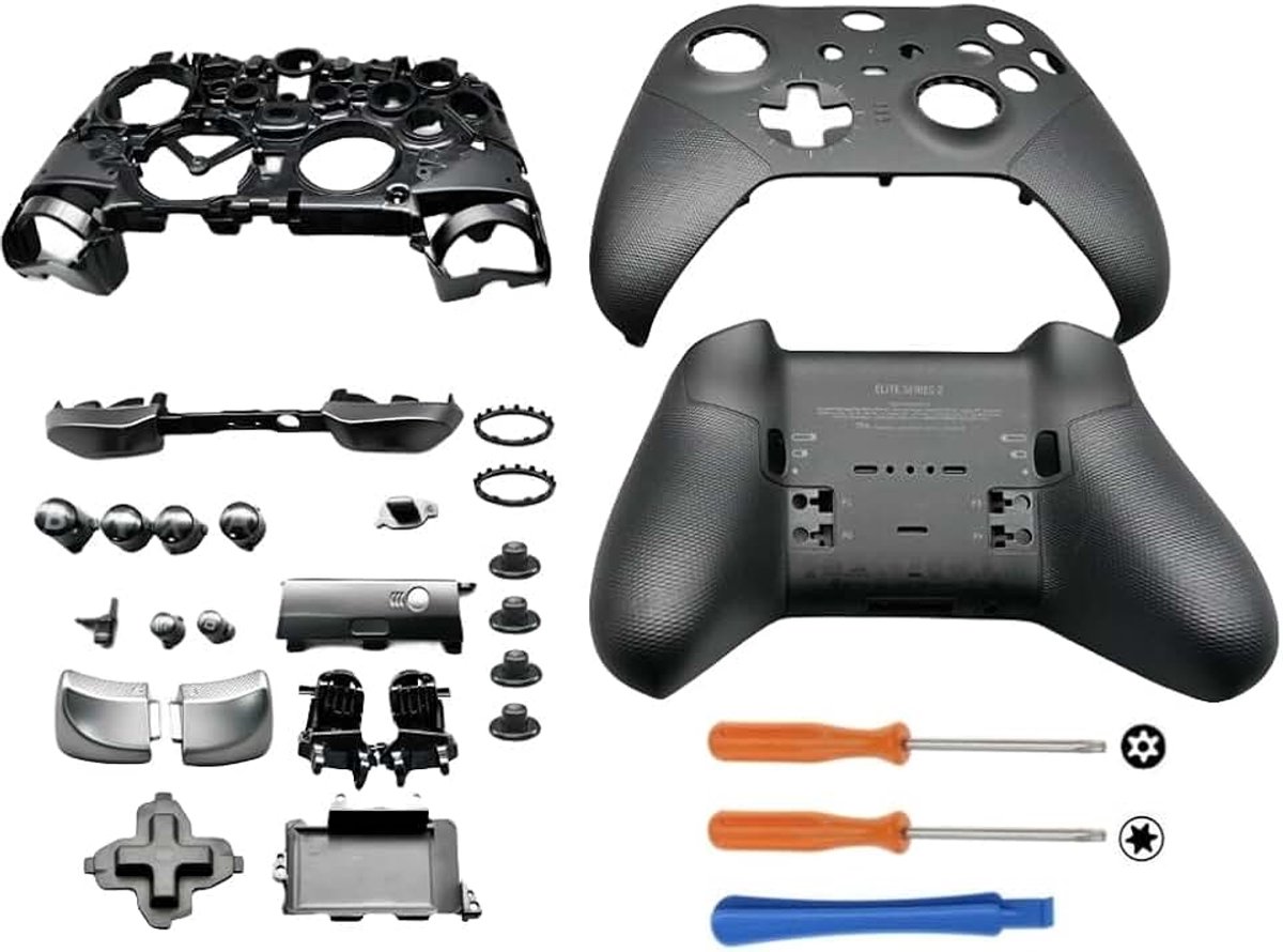 Volledige Behuizing Set voor Xbox Elite Controller Series 2, Schelp Geval Kit Inclusief Dekking Middenkader ABXY LT RT Knoppen LB RB Bumper Accessoires Gereedschap