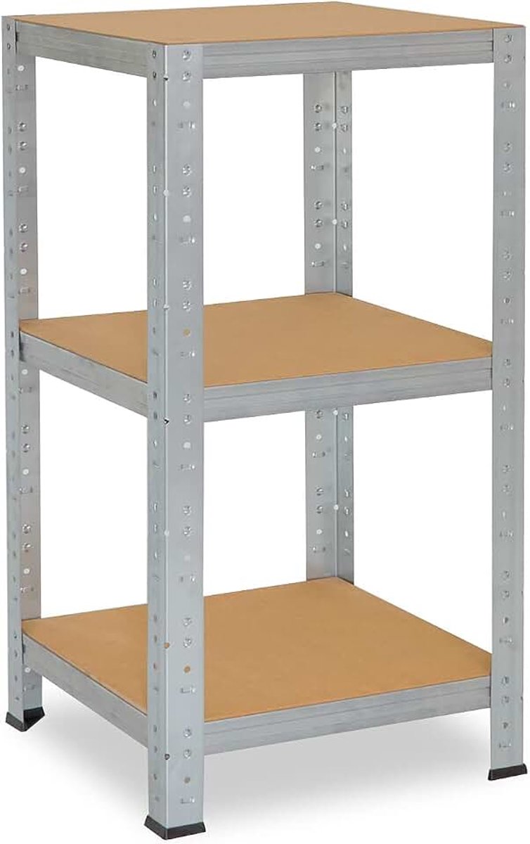 Shelfplaza Home 90x40x40cm metalen stellingkast verzinkt: 3x175kg | stellingen Berging stelling Garagekast Metalen opslagstelling Opbergstelling Zware stelling Opslagrek Garage stelling
