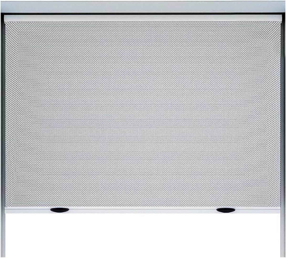 - Oprolbaar muggennet voor ramen - Wit aluminium en grijs glasvezelgaas - Eenvoudig te installeren - Bescherming tegen insecten - 100 x 100 cm - Duurzaam en ademend
