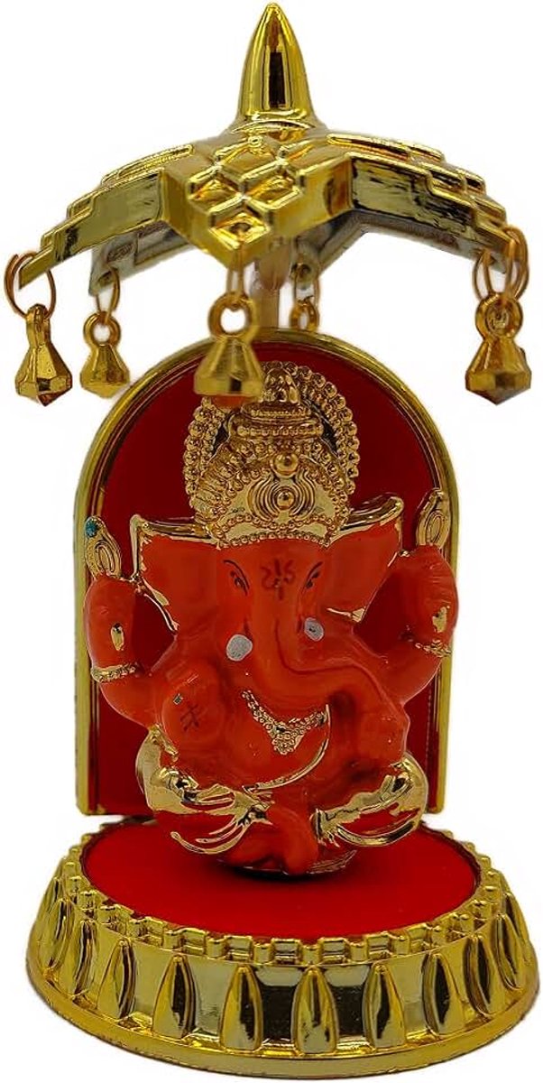Hindu Geluksgod Tempelfiguur rood goud | Geluk Spiritualiteit India