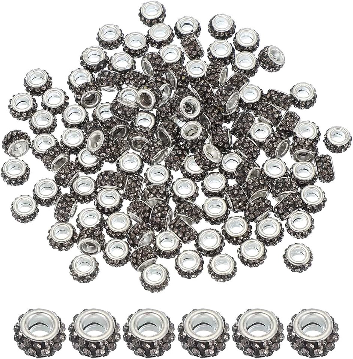 Kralen met groot gat, 120 stuks dieprode strass fonkelende kristallen knutselkralen voor pennen, armbanden maken, doe-het-zelf knutselen