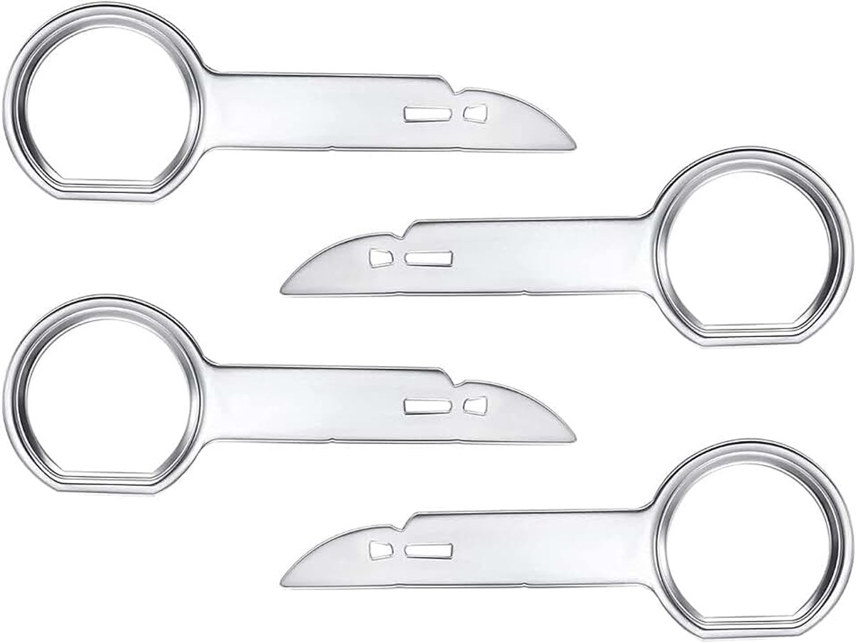 4 stuks autoradio Key Removal Tool (auto), universele stekker voor stereo-cd-speler met autoschijfkop