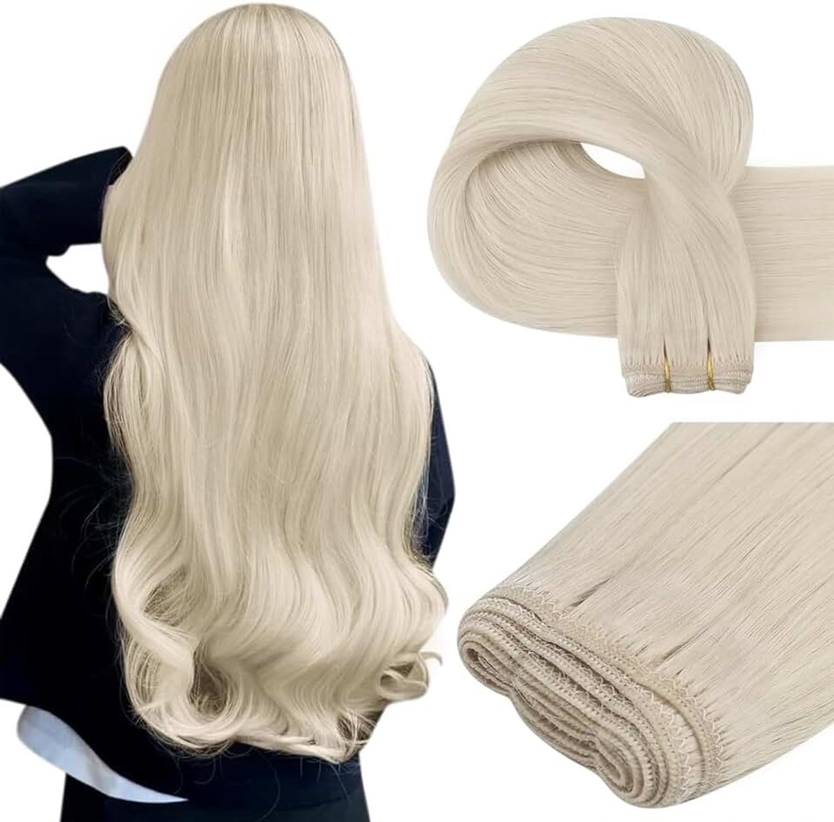 Verlenging Weft Echt Haar Verlenging Weven Natuurlijke Weft Remy Haar Extensies Wefted Natuurlijke 40cm 100g #1000
