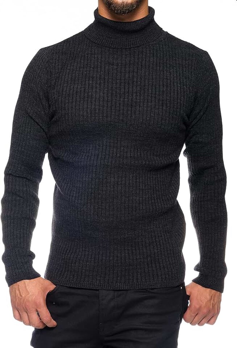 Coltrui heren Rolli S-5 XL • Coltrui voor heren met strepenpatroon • Aangename pullover voor heren met lange mouwen K-107