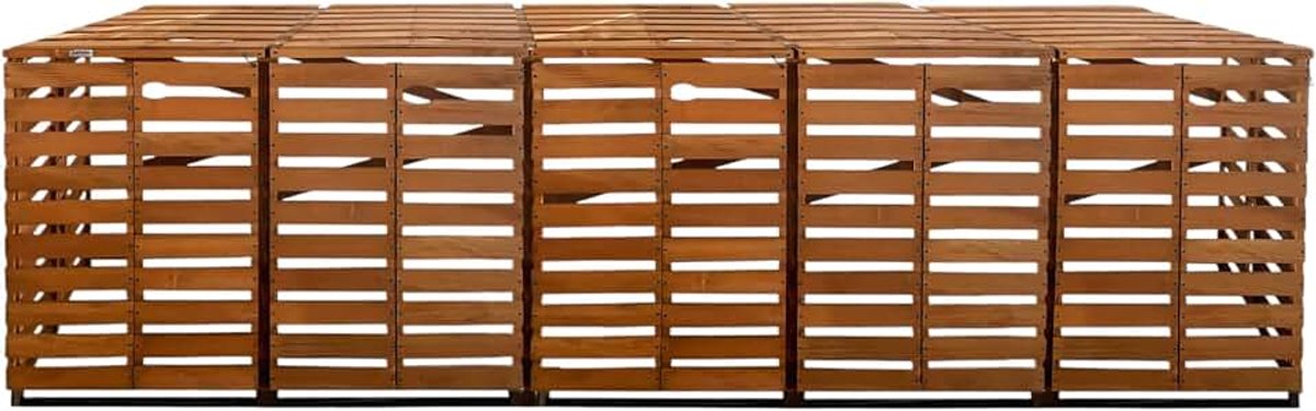 Containerombouw van geïmpregneerd vurenhout - 1/2/3/4/5x Kliko - Ombouw voor kliko's - Kliko ombouw - Containerberging - Bruin - Weersbestendig (Honingbruin, 359x80x118cm (5x))