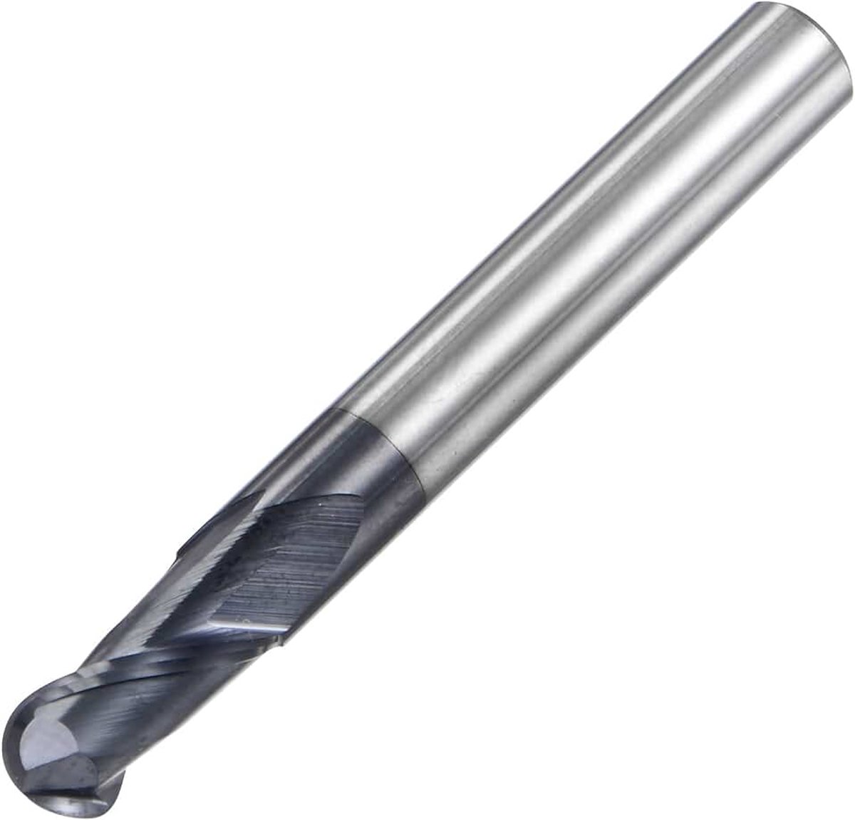 Sourcing map Kogelkopfrees 3 mm puntradius volledig hardmetaal AlTiSin gecoate CNC-frees 2 groeven spiraalfrees HRC45 met 6 mm schacht 50 mm (2 inch) lengte