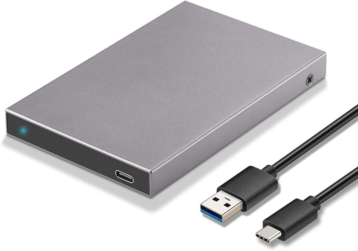 2,5 inch USB C 3.1/3.2 Gen2 6 Gbit/s externe harde schijf adapter met UASP voor harde schijf / SSD SATA 2,5 inch 7/9,5 mm compatibel met WD Seagate PS4/5 Xbox ect.