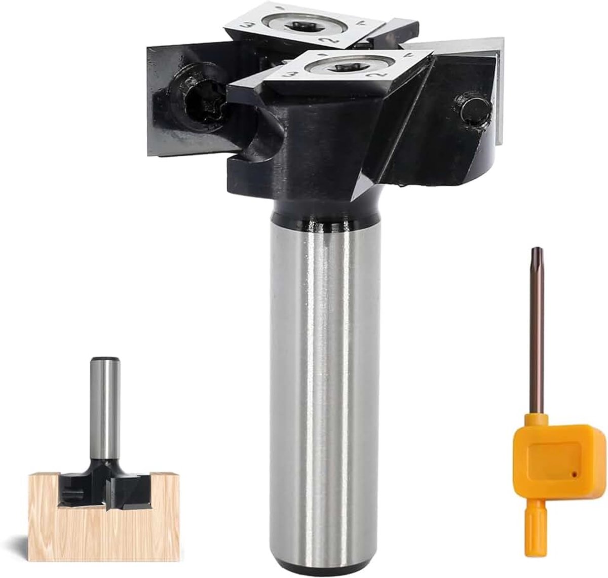12 mm schacht, 2 + 2 fluiten, vlakfrees hout voor bovenfrees, vlakfrees met 4-zijdige verwisselbare hardmetalen messen, schaaffrees met omkeerbare platen, spoilboard, frees,