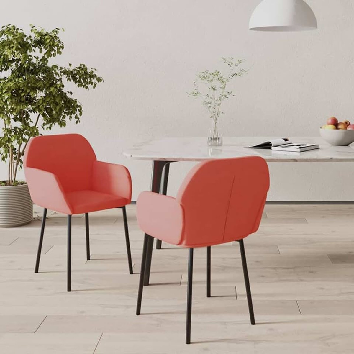 Eetkamerstoelen, 2 stuks, roze, fluweel, stoelen voor buiten, eetkamerstoelen voor tuin, tuinmeubelen, tuinmeubelen, voor tuin, outdoor, terras