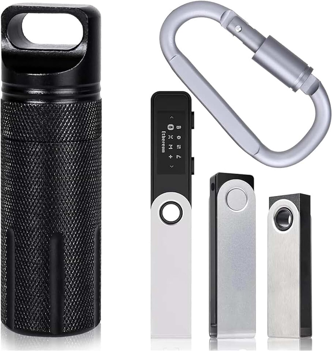 Tas voor Ledger Nano X, S en S Plus hardware-portemonnee, zwart (alleen tas)