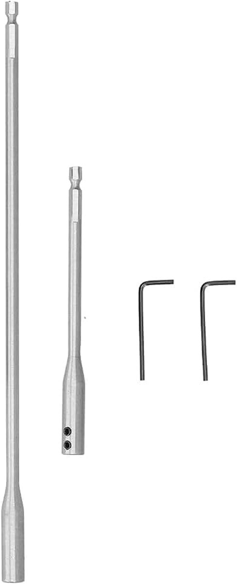 1/4 inch boorverlenging, spade boor, zeskantige verlengset, nauwkeurige 150 mm, 300 mm boorverlenging met 2 zeskantige sleutels voor machinebouw, houtdraaier, meubelbouw