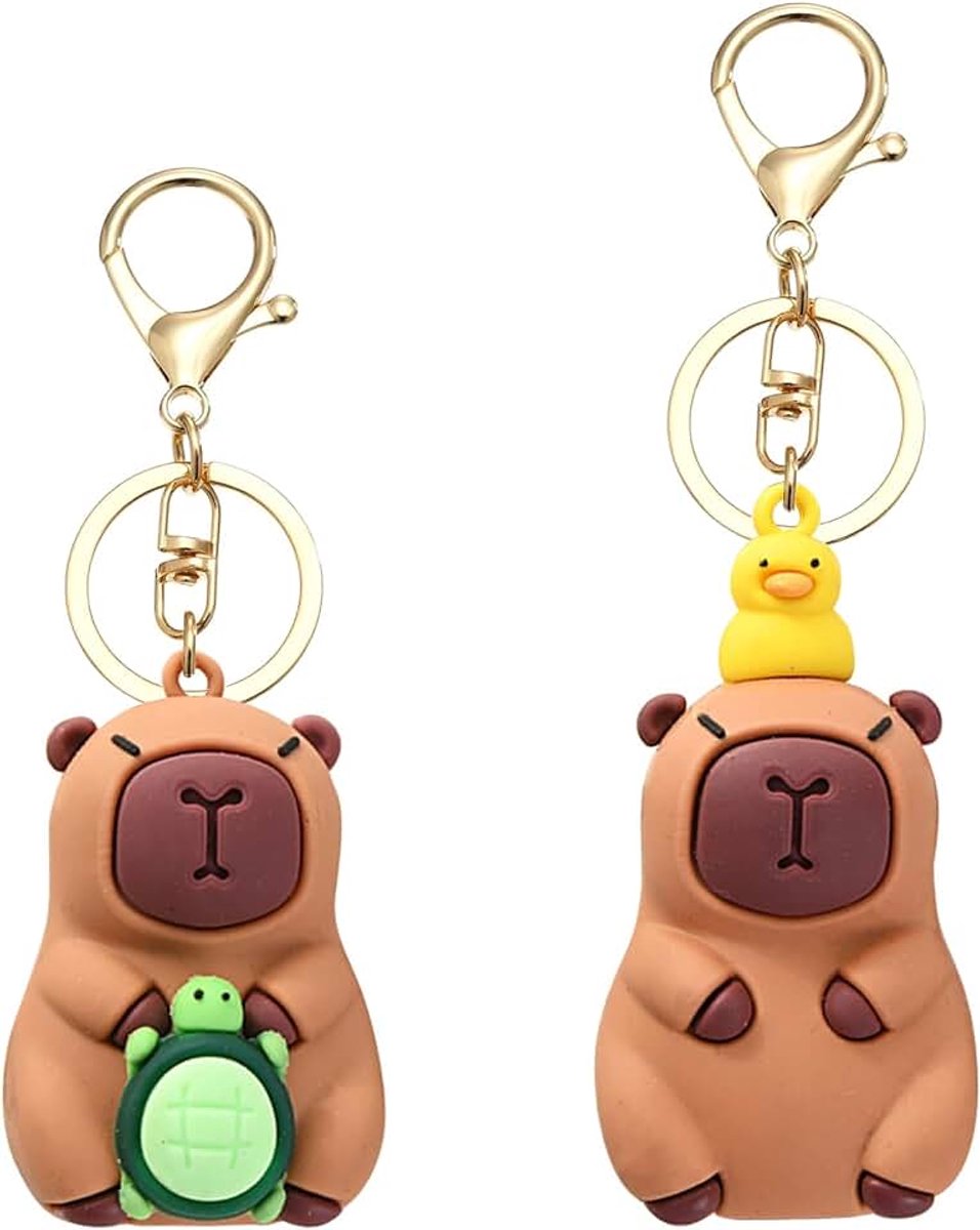 Capybara 2 stuks dier sleutelhanger grappige rugzak en handtas ontwerp A L