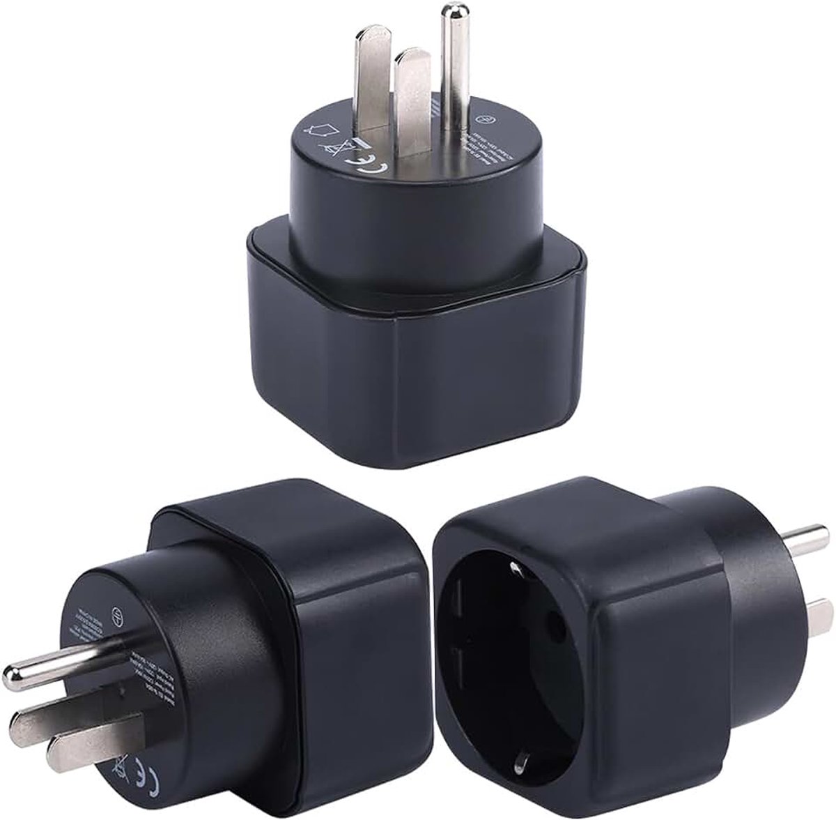 Naar VS/Canada/Mexico Stekker Adapter, Nederlandse Stekker Fit naar US/Canada Socket, Europese/Duitsland/Nederland Stekker naar USA Reisstekker Converter (3 stukken)