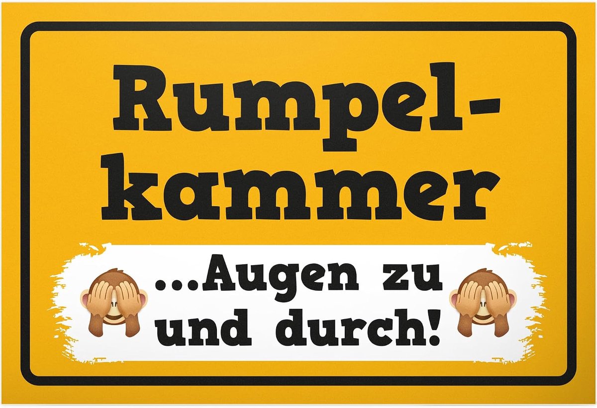 Rompelkamer - bord kunststof 30 x 20 cm - spreukenbord verjaardagscadeau deurbordje grappige spreuk - cadeau party party decoratie kantoor cadeau-idee collega's vrienden