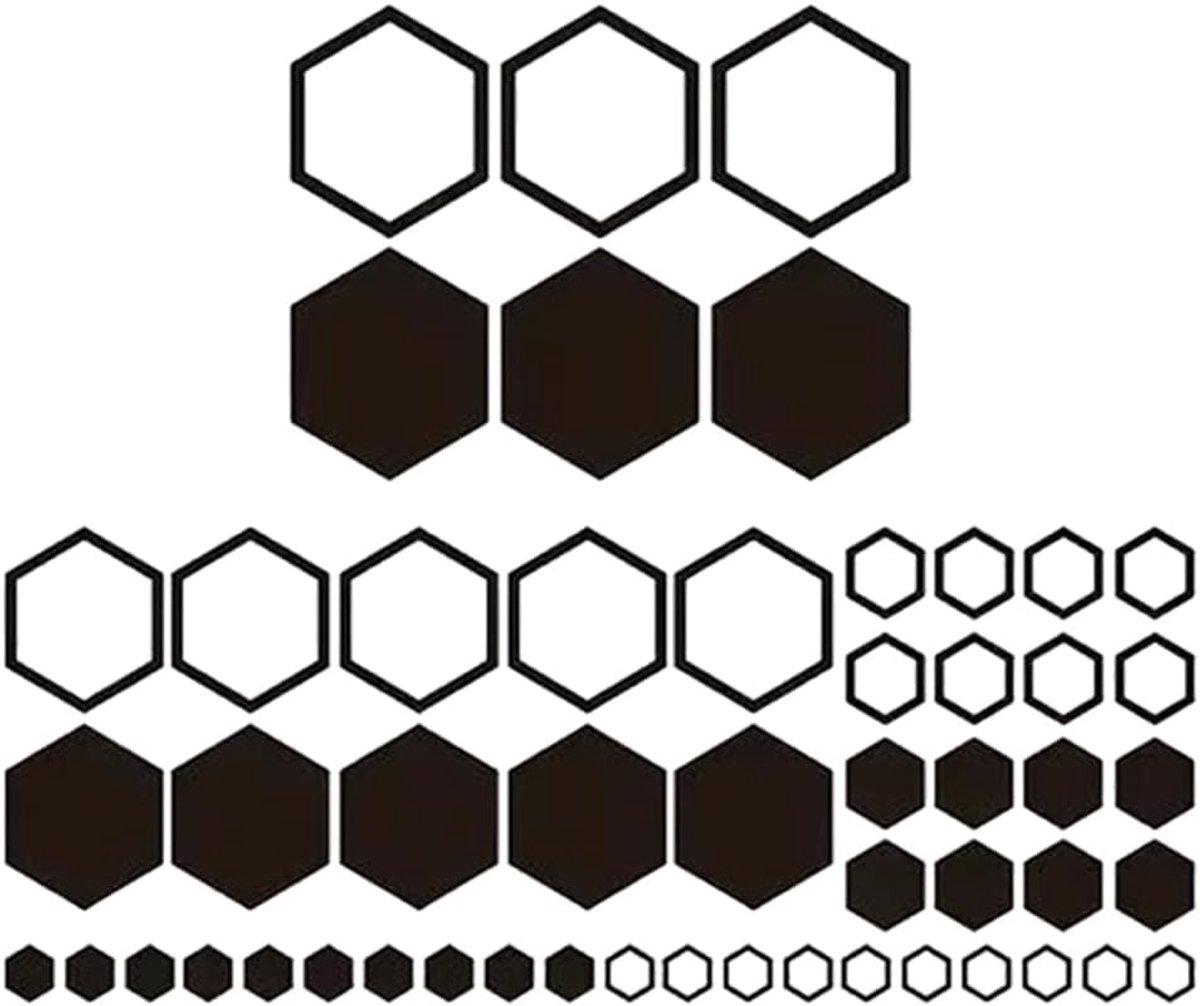Autostickers in honingraatpatroon, autoracing, carrosserie, decoratie, honingraatdesign, strips voor auto's, SUV's, vrachtwagens en terreinwagens, 52 stuks (zwart)