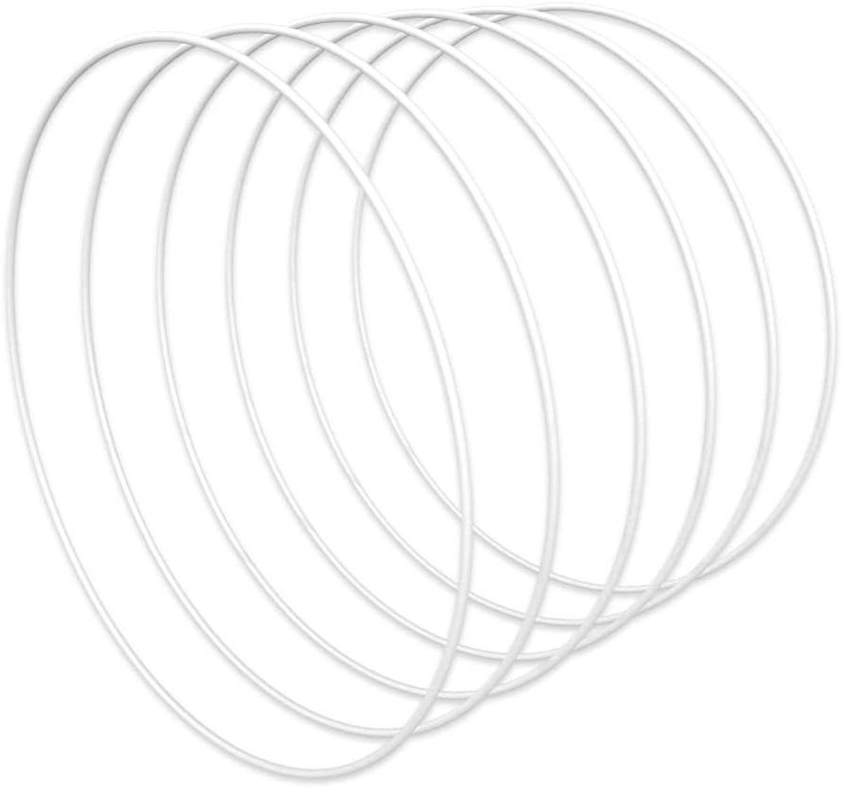 Bloemenkrans Hoepels - Metalen Ringen - Knutselen Decoratie - Stevig Metaal - 25cm 6 Stuks - Wit