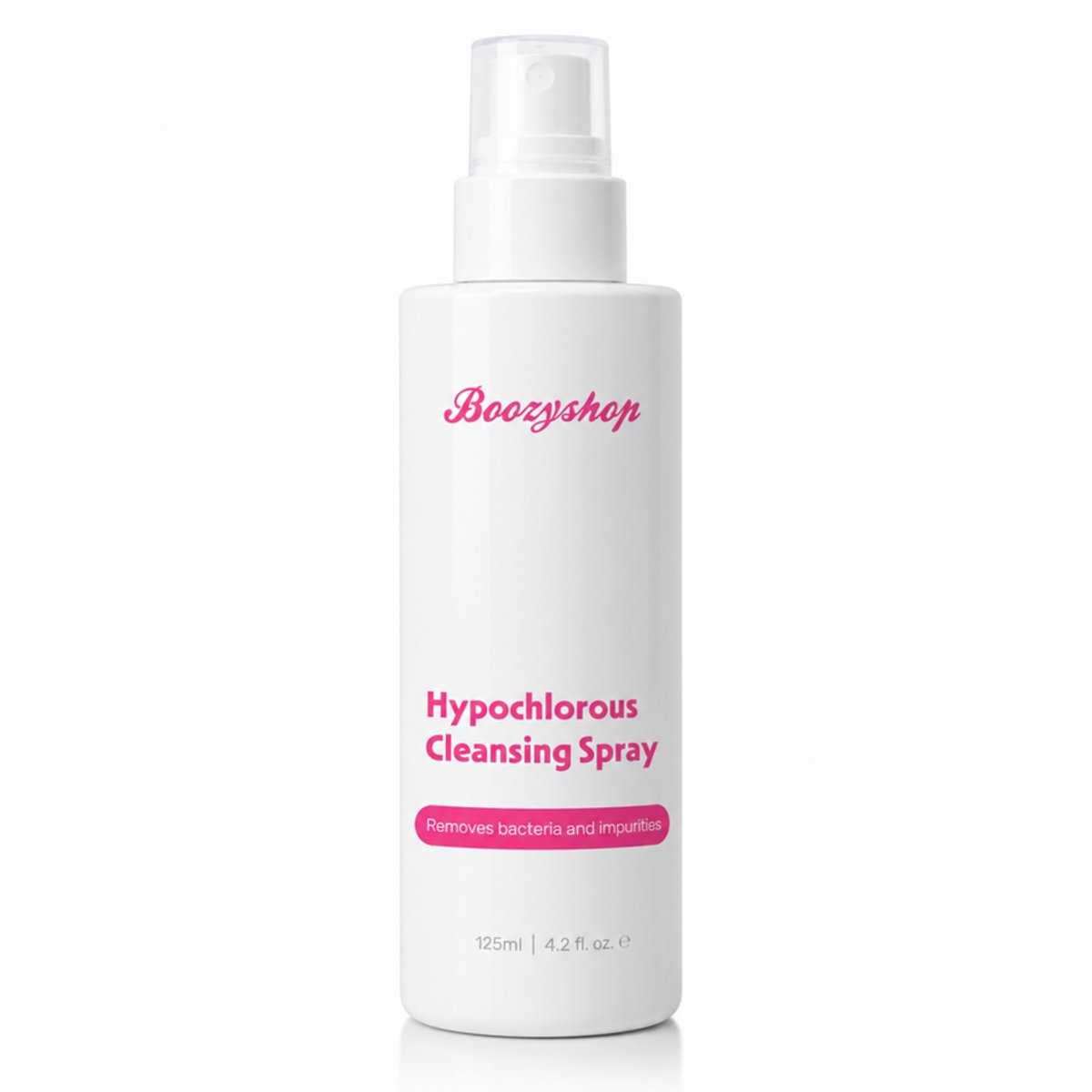 Boozyshop ® Hypochlorous Cleansing Spray - Hypochloorzuur Gezichtsspray - Tegen Roodheid & Onzuiverheden - Parfumvrij & Vegan - 125 ml