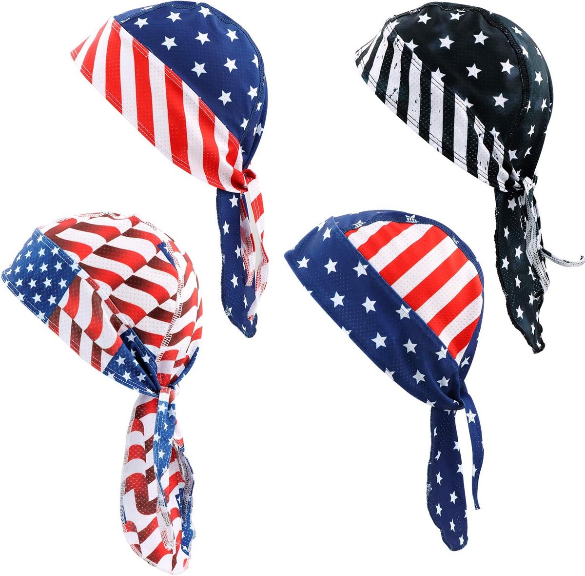 4 Stck Bandana Cap Kopftuch mit Schirm, Atmungsaktiv Radmtze unter Helm Sommer, Kopfbedeckung Mnner, Schdelkappe Herren Sport Durag Bandana, Skull Cap Fahrradhelm UV Schutz Kopfbandage