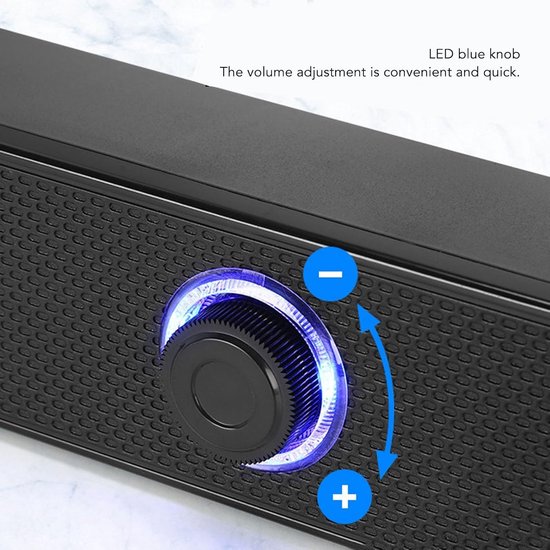 Computer Speakers - Desktop Soundbar - Muziek Luisteren - Hifi Helder Geluid - 31.5 cm Lengte - Zwart — afbeelding 4