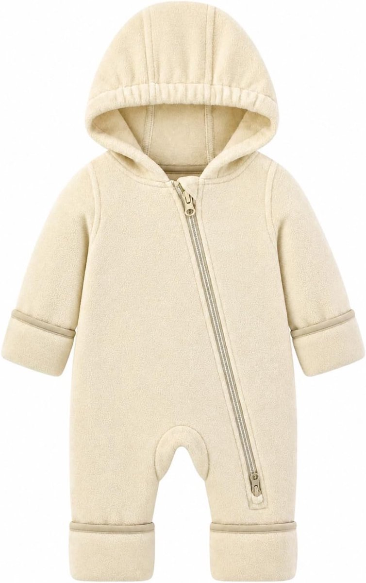 Pasgeboren Baby Jongens Meisjes Fleece Romper Een Stuk Hoodie Jumpsuit Baby Lente Herfst Pramsuit 0-24 Maanden