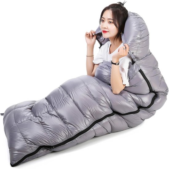 Slaapzak Outdoor - Kampeerzak Warm - Kamperen Backpacken - Waterdicht Winddicht - 210x80 cm - Zwart — afbeelding 4