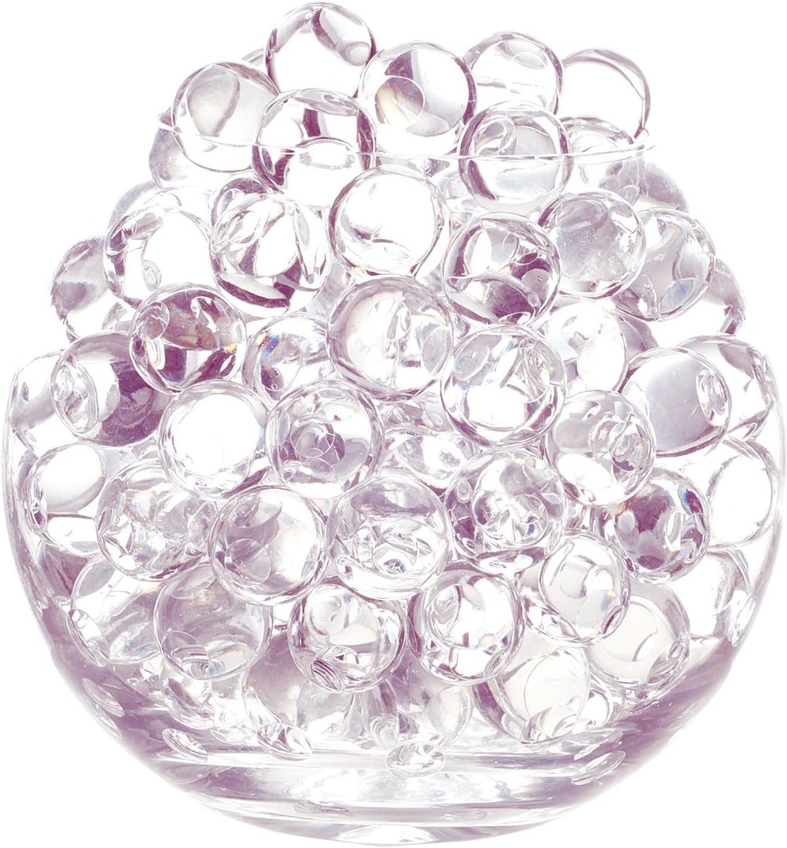 Waterparels voor planten, 50 g waterkralen voor decoratieve vaas, drijvende kaarsen, parels, plantenvuller, bloemen in vazen, bruiloftsmiddenstuk, vazenvulling (transparant)