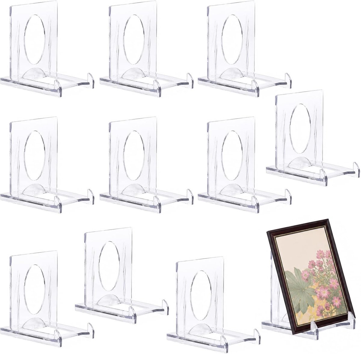 10 stuks acryl standaard kunststof bordenstandaard, verstelbare decoratieve bordenhouder | Kunststof standaard verstelbare decoratieve bordenhouder, voor boekenstandaard, elektronische producten, fotodisplays