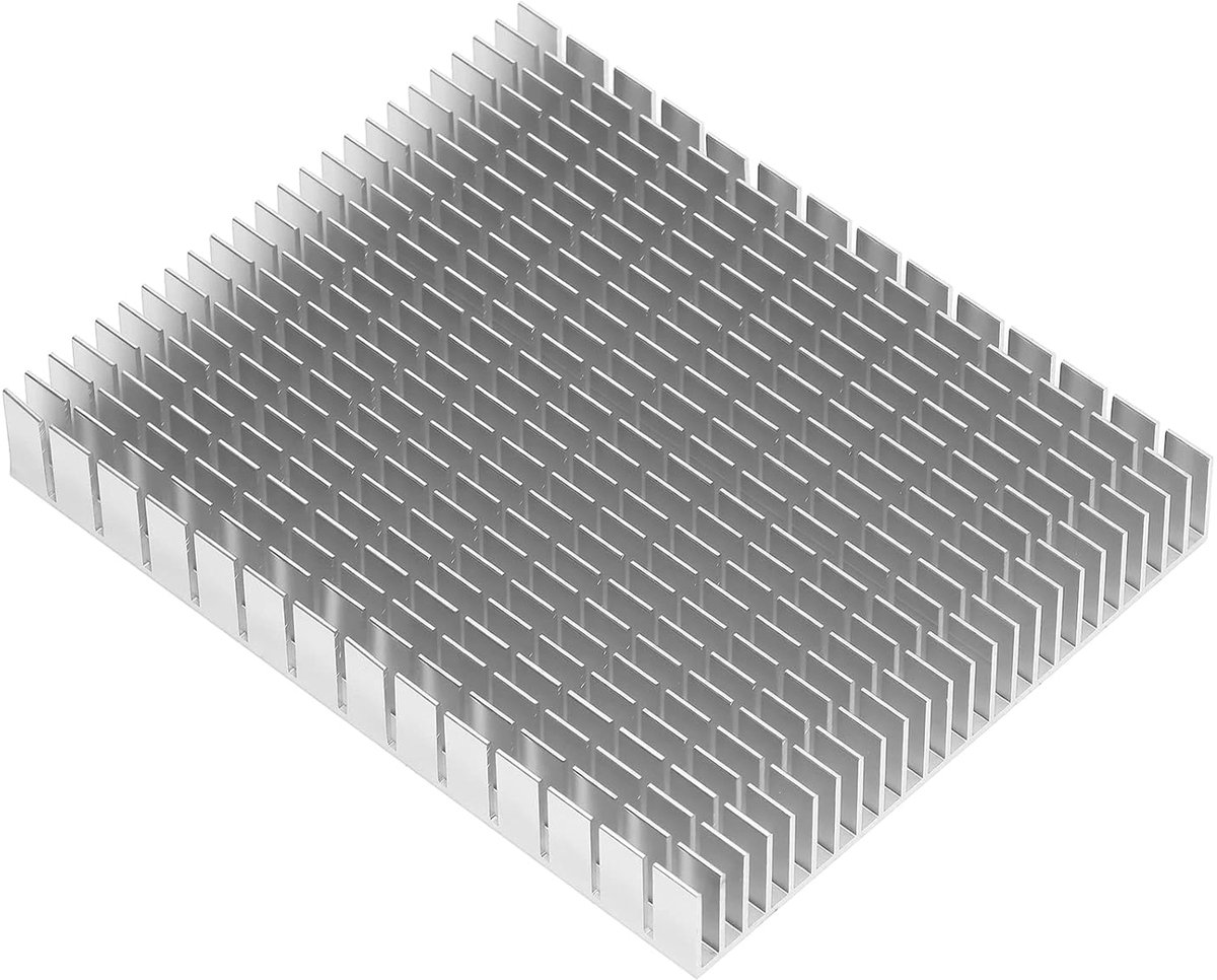 Veiyi Aluminium koellichaam, 150 x 120 x 20 mm, heatsink, warmtegeleidende lijm, koelribben voor CPU-versterker, PCB Board