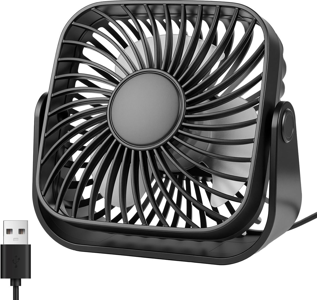 USB-bureauventilator 10,5 cm - draagbaar & stil - 3 snelheden - ideaal voor kantoor of slaapkamer - SnelShoppen
