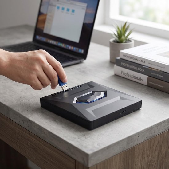 Externe Schijf - Optische Drive - Films en Data - Hub Poorten - 5 Gbps Snelheid - Zwart — afbeelding 5