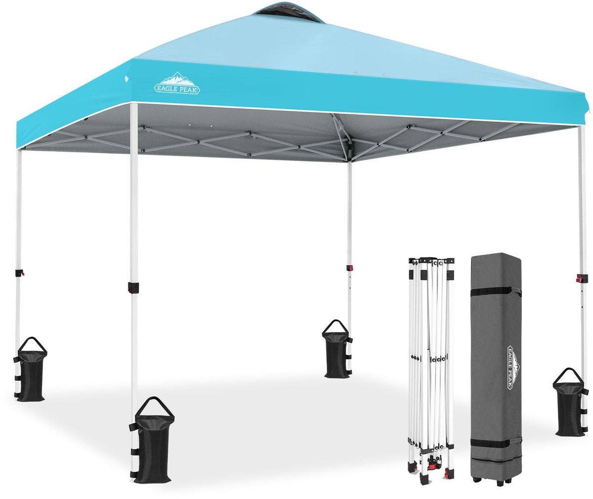 Pop-up tuinhuisje tent 3 m x 3 m - lichtblauw - rechte benen - ideaal voor buitengebruik - SnelShoppen