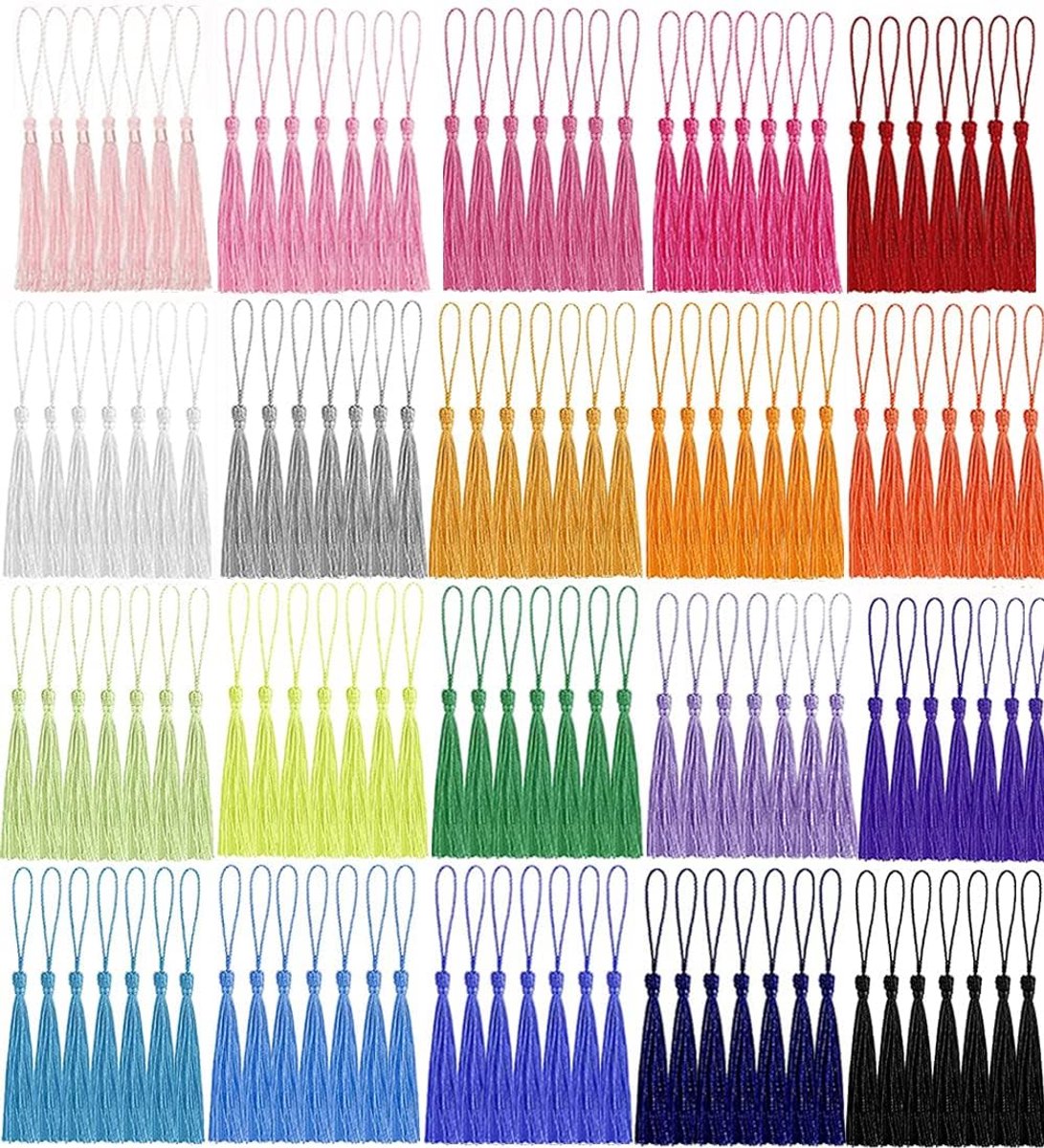 Kwastjes, veelkleurig, BetterJonny zijdezachte kleurrijke kwastje 20 kleuren handgemaakte kwastjes voor bladwijzers sieraden maken doe-het-zelf knutselspullen woonaccessoires