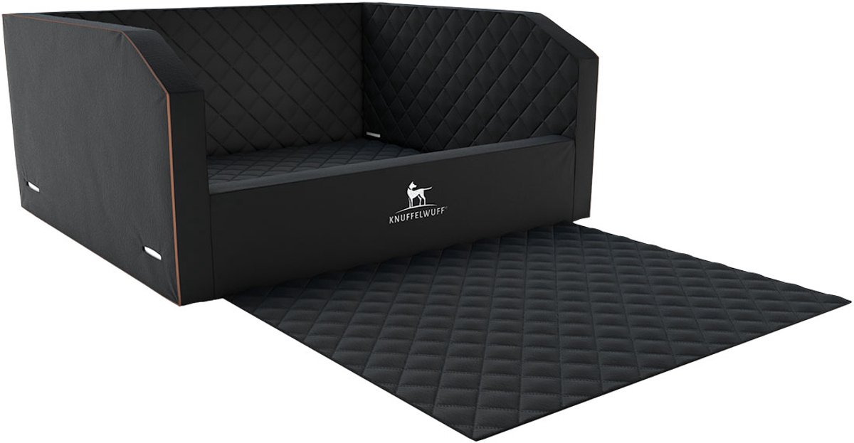 Knuffelwuff voor het transport van de hond in de auto de Veiligheidstransportbox voor hond en stoelbescherming voor de kofferbak Maat 1 - 90 x 65 x 39cm zwart
