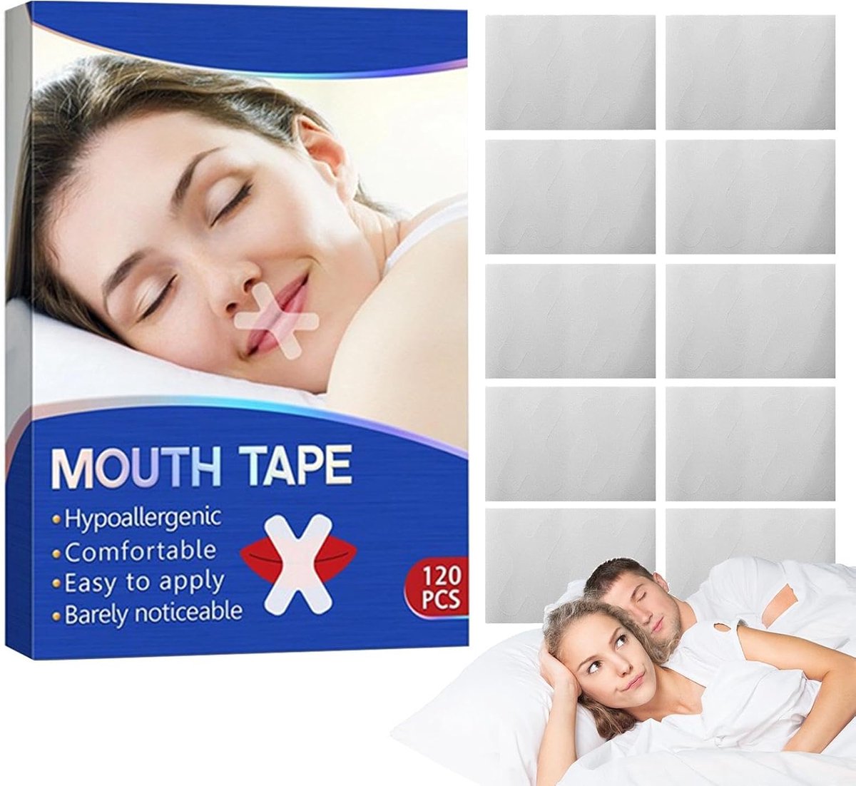 Set van 120 neusademhalingspleisters voor thuis, hotel, auto | zakenreizen, reizen, snurken, mondademhaling, rust, comfort en welzijn
