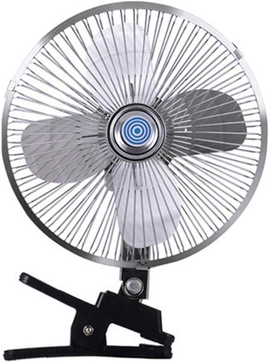 Draagbare Dubbel Hoofd Ventilator - Auto Ventilator - Auto Koeling - Twee Snelheden - 10 Inch - Zwart