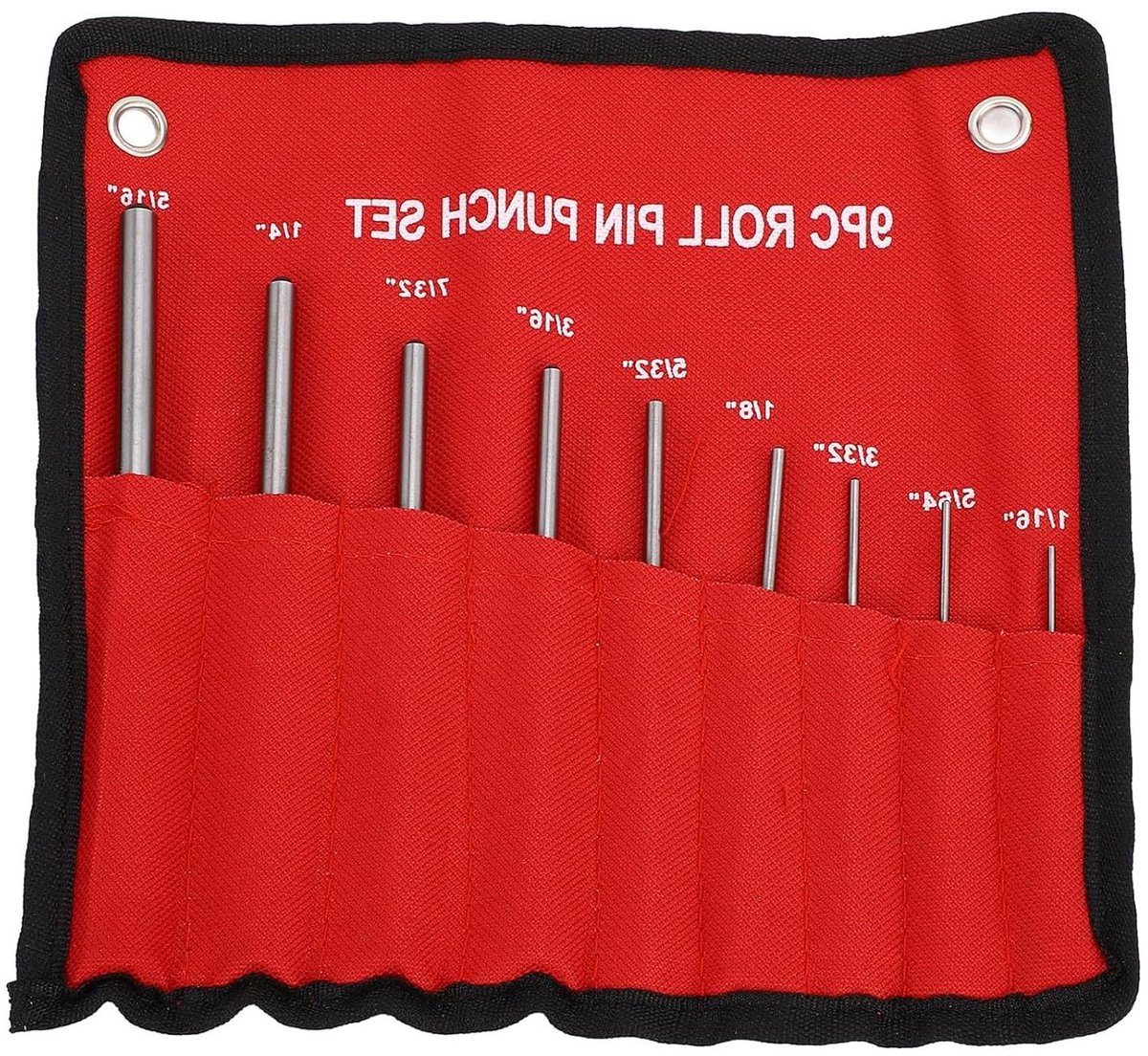 Pin Punch Set - Roll Pin Punch - Reparatie Werkzaamheden - Hoge Snelheid Staal - 9 Stuks - Zilverkleurig