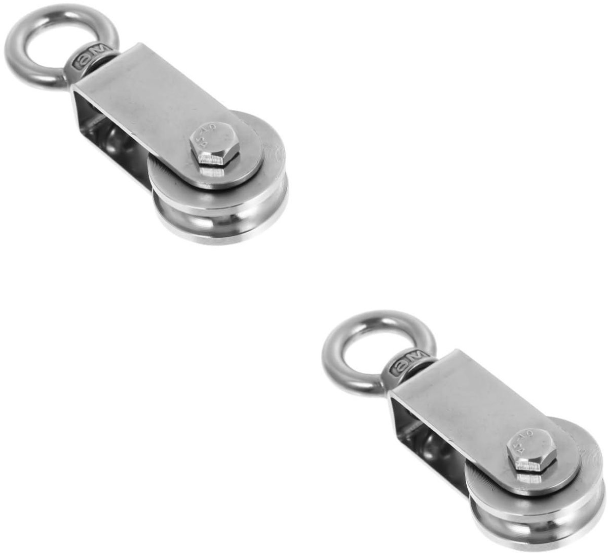 Ring Pulley - Kabelrol Staalkabel - Fitness Apparaten - 360 Graden Draaibaar - 8.6 cm - Zilver