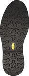 Zwarte rubberen buitenzool met profiel, Vibram-logo en maat 42.