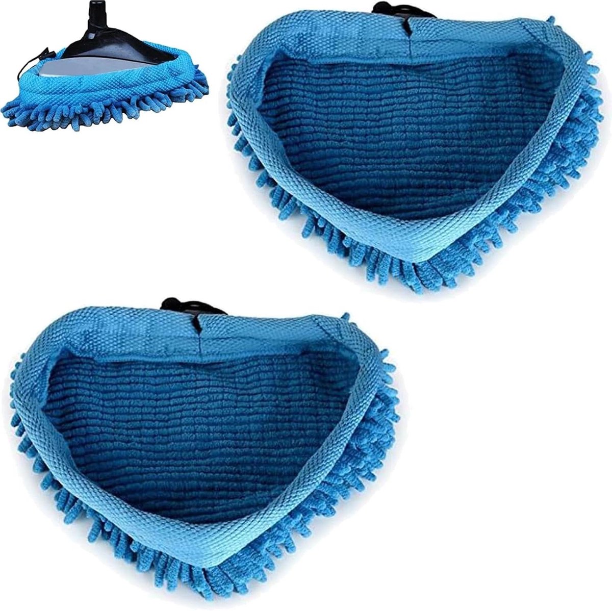 Stoombezem Doeken - Reserve Pads - Vloeren Reinigen - Universele Pasvorm - 2 Stuks - Blauw