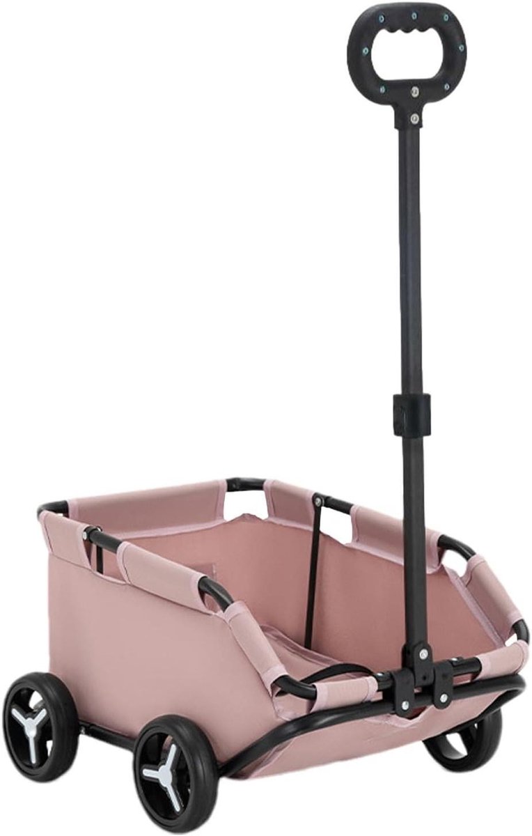 Huisdier wandelwagen - Hondenkar Trolley - Comfortabel Reizen - Afneembare Drager - 7 KG - Roze