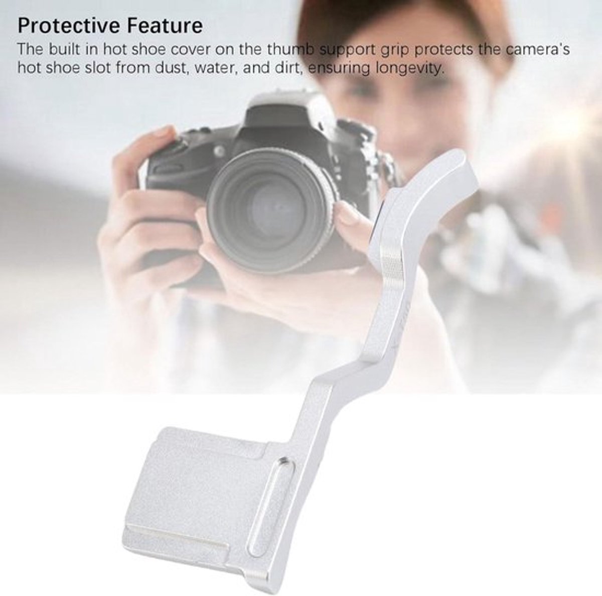 Duimgreep voor Fuji X-T50 camera met hot shoe protector - Aluminium legering - Duim omhoog grip - Beschermhoes